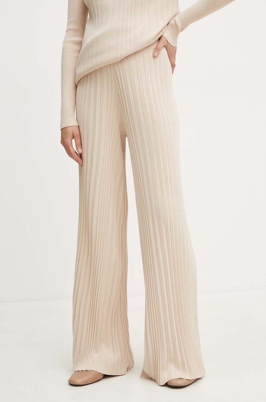 Twinset pantaloni de trening tricotaj bej 242LI3UAA