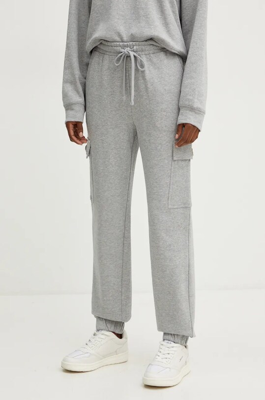 Twinset spodnie dresowe bawełniane bawełna szary 242TP2491