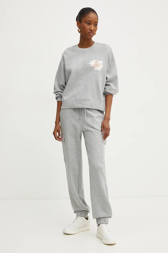 Хлопковые спортивные штаны Twinset 242TP2491 серый AW24