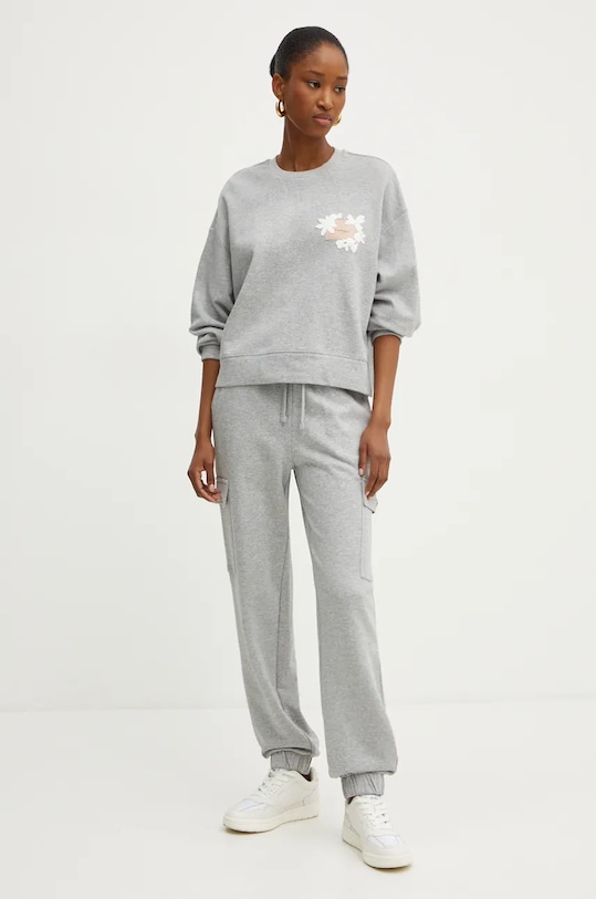 Twinset spodnie dresowe bawełniane 242TP2491 szary AW24