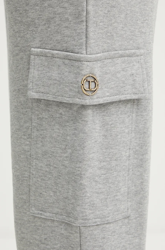 Twinset spodnie dresowe bawełniane szary 242TP2491