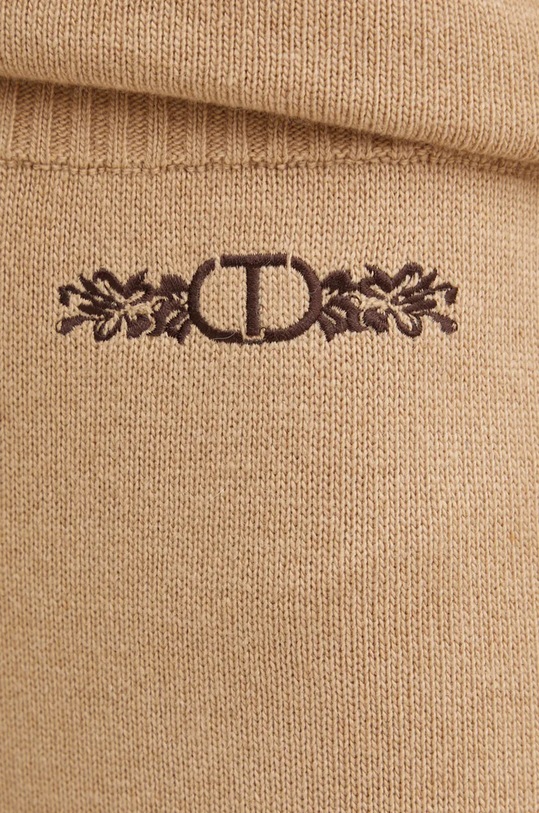 Twinset melegítőnadrág gyapjúkeverékkel barna 242TP3801