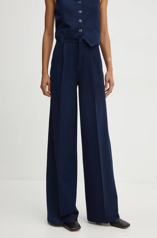 Hlače Twinset s elastinom mornarsko plava 242TP2151
