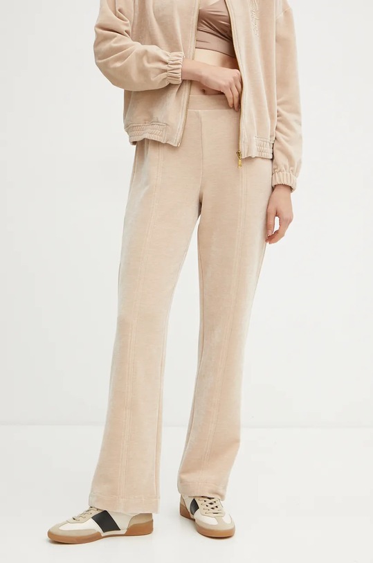 Twinset spodnie dresowe welurowe 242LL2PFF beżowy AW24