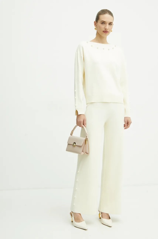 Twinset pantaloni de trening 242AT3250 bej AW24