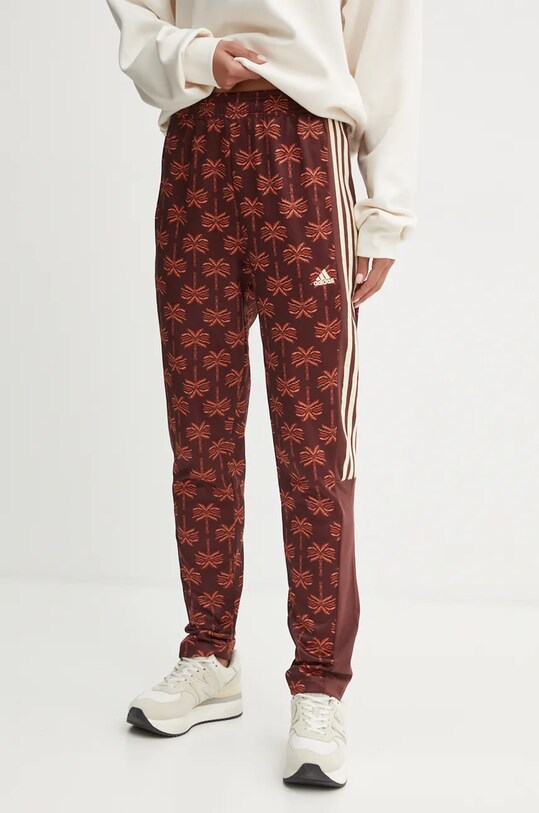 Спортивные штаны adidas x Farm Rio трикотаж бордо IV9755
