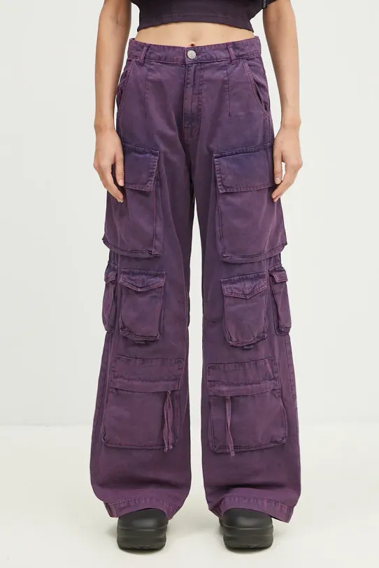 Bavlnené nohavice Alpha Industries Multipocket Pant bavlna fialová 148022