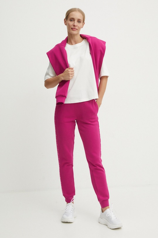 Bavlněné tepláky Guess STACIE V4BB00.KC5O0 růžová AW24