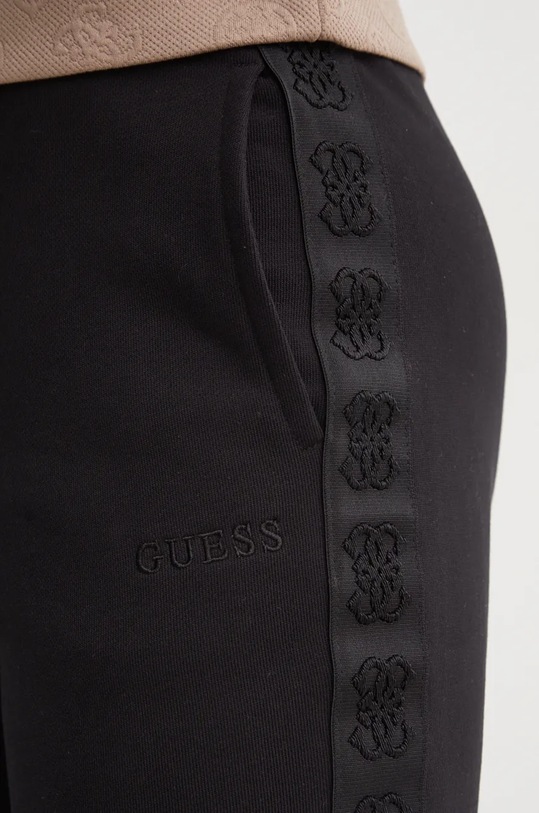 Pamučni donji dio trenirke Guess STACIE crna V4BB00.KC5O0