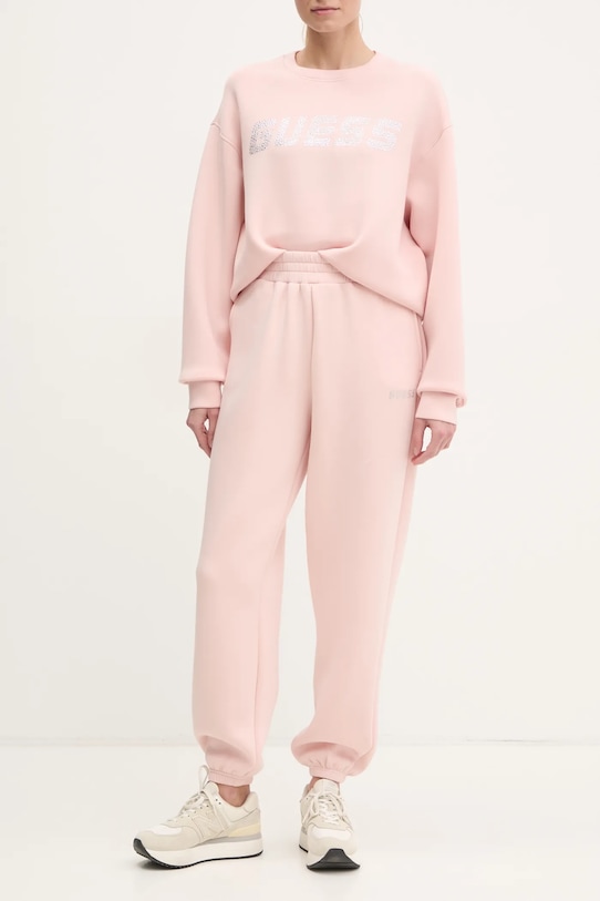 Guess pantaloni tuta CECILIA maglia rosa V4BB13.K7UW2