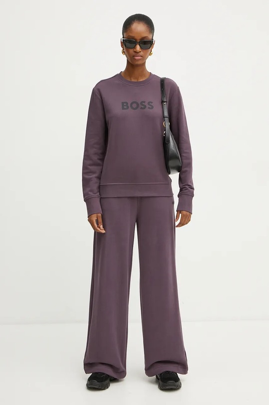 Хлопковые спортивные штаны Boss Orange 50524453 фиолетовой AW24