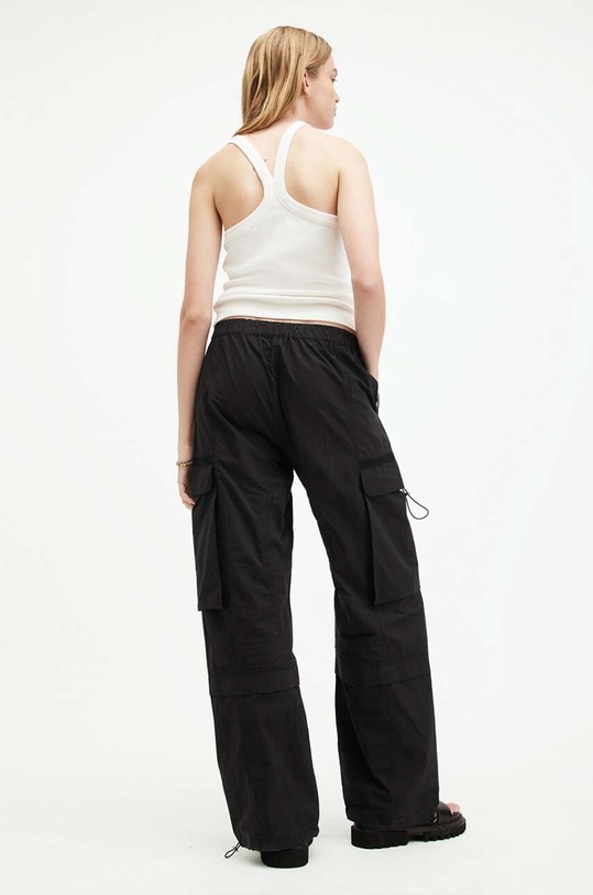 AllSaints pantaloni de bumbac BARBARA TROUSER W021TA negru