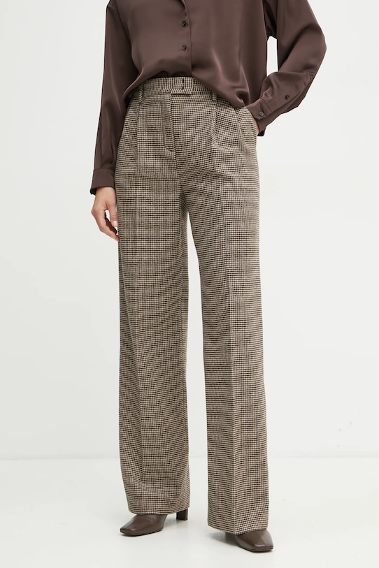 MAX&Co. spodnie wełniane tkanina brązowy 2426136064200