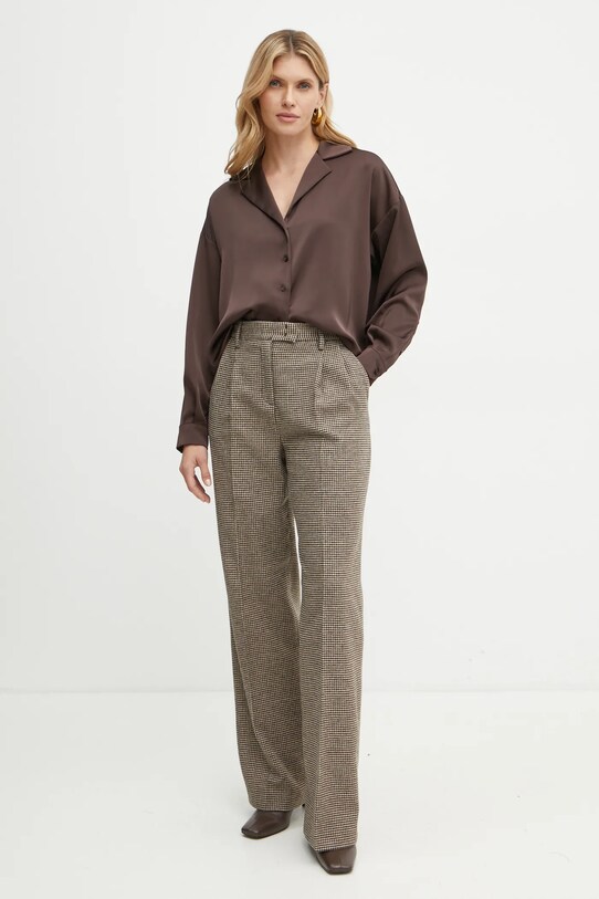 MAX&Co. spodnie wełniane 2426136064200 brązowy AW24