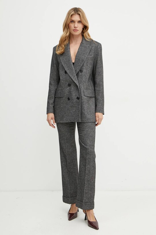 MAX&Co. spodnie wełniane 2426136124200 szary AW24