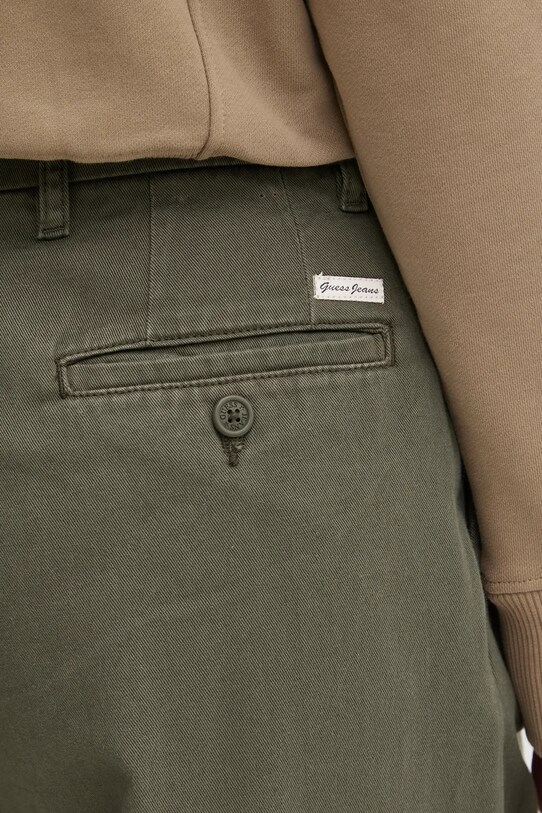 Guess Jeans pantaloni de bumbac verde W4BB44.WGCV2