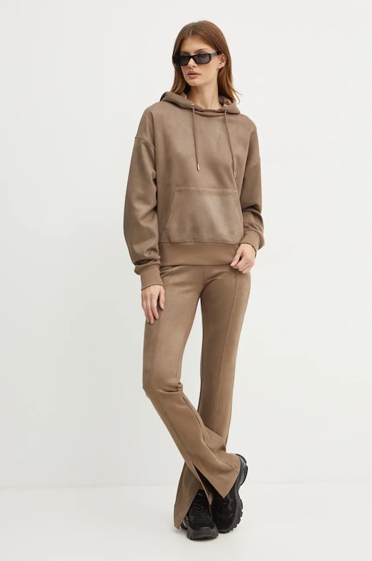 Guess spodnie dresowe W4BB43.KAUJ2 brązowy AW24