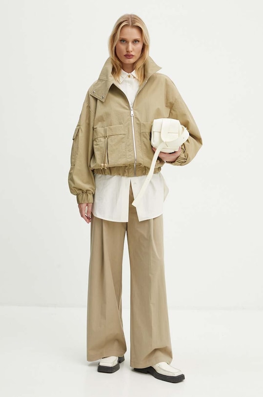 AERON pantaloni de bumbac PFPA249512 bej AW24