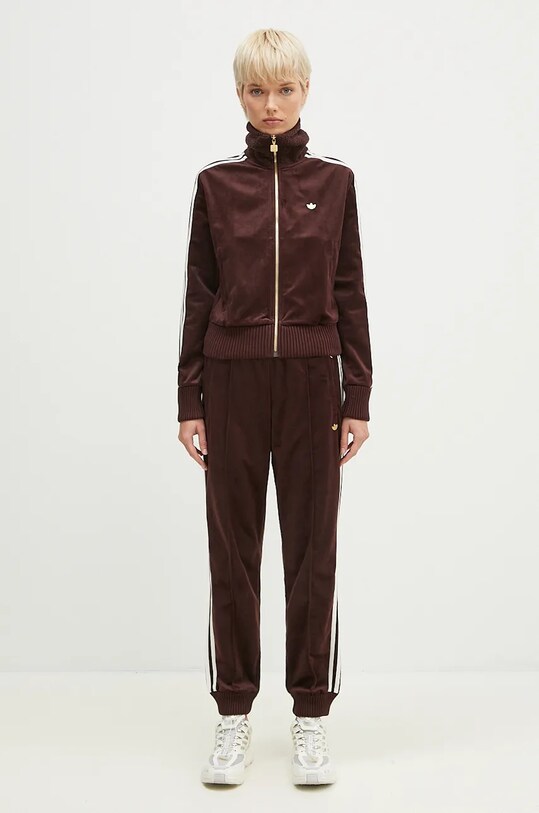 adidas Originals pantaloni de trening Velvet Track Pant IX0962 maro