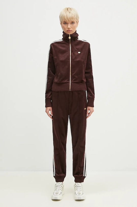 Tepláky adidas Originals Velvet Track Pant IX0962 hnědá