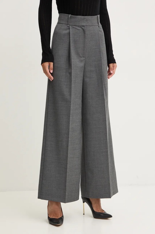 Kalhoty s příměsí vlny Ivy Oak směs šedá IO115189