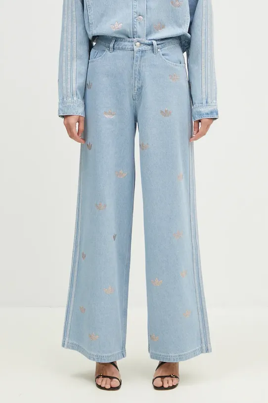 Джинси adidas Originals Femme Galore Denim Rhinestone Pants блакитний JN3020
