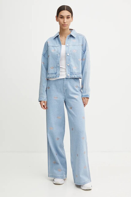 adidas Originals jeansy Femme Galore Denim Rhinestone Pants JN3020 niebieski AW24