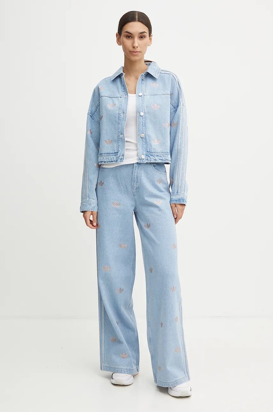 Džíny adidas Originals Femme Galore Denim Rhinestone Pants JN3020 modrá AW24