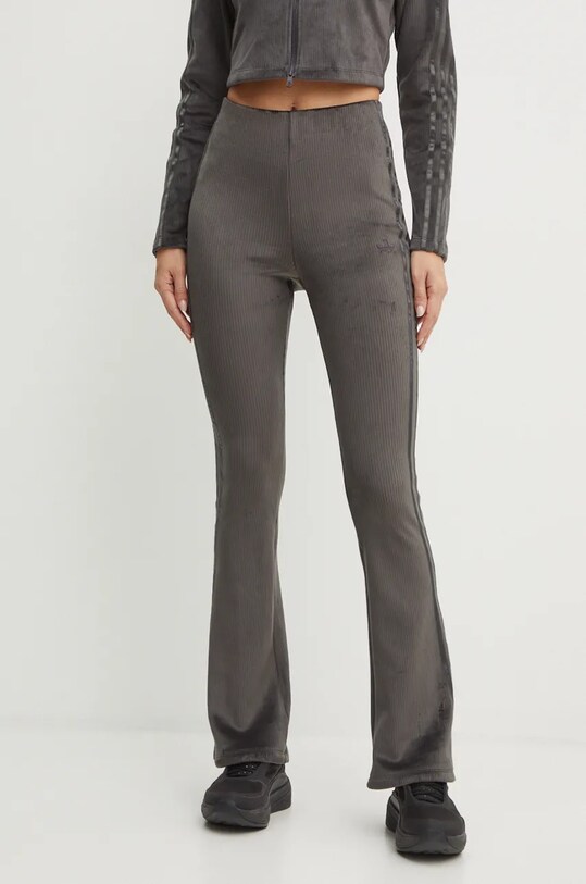 Спортивні штани adidas Originals Femme Galore Rib Flared Legging з еластаном сірий JN3024
