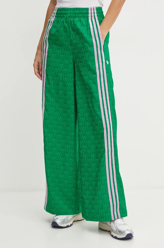 Штани adidas Originals 70s Wide Leg Pants з еластаном зелений JN7662