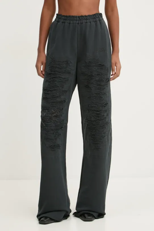 MM6 Maison Margiela pantaloni della tuta di cotone maglia nero S62KB0214.M25004