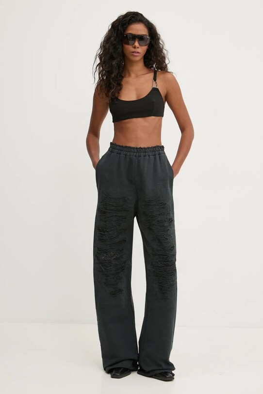 MM6 Maison Margiela spodnie dresowe bawełniane S62KB0214.M25004 czarny AW24