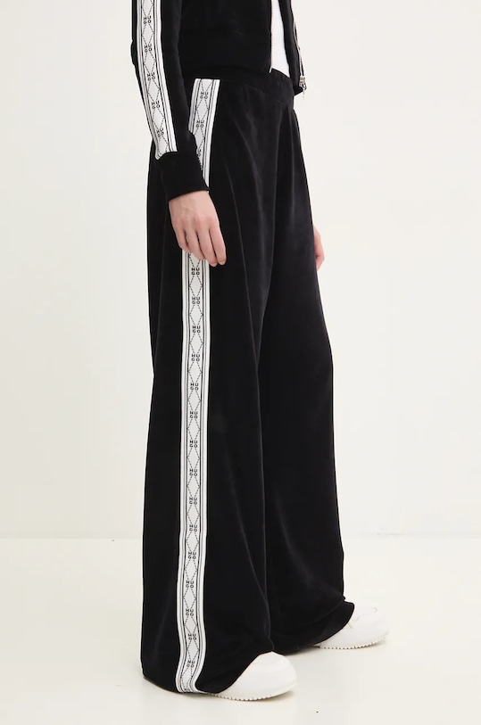 HUGO pantaloni de trening din velur tricotaj negru 50522807