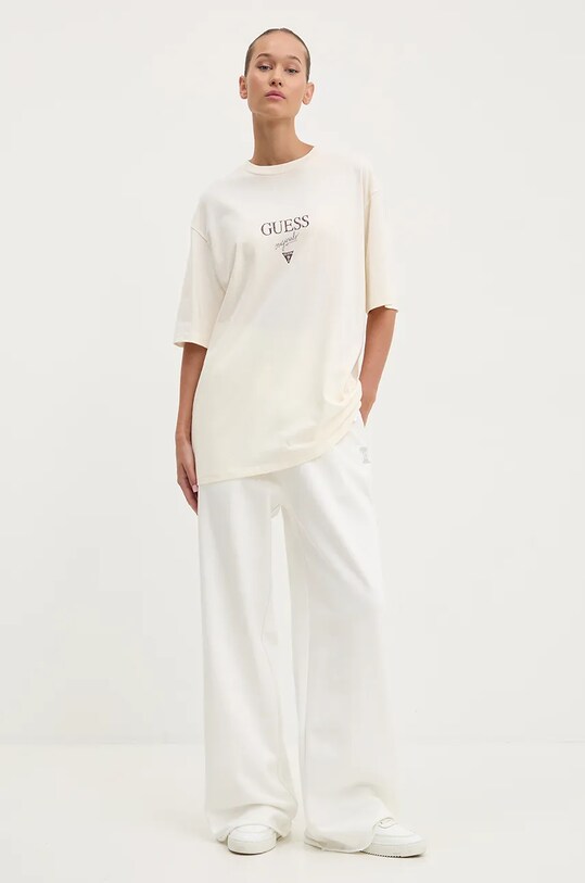 HUGO spodnie dresowe bawełniane 50528471 beżowy AW24