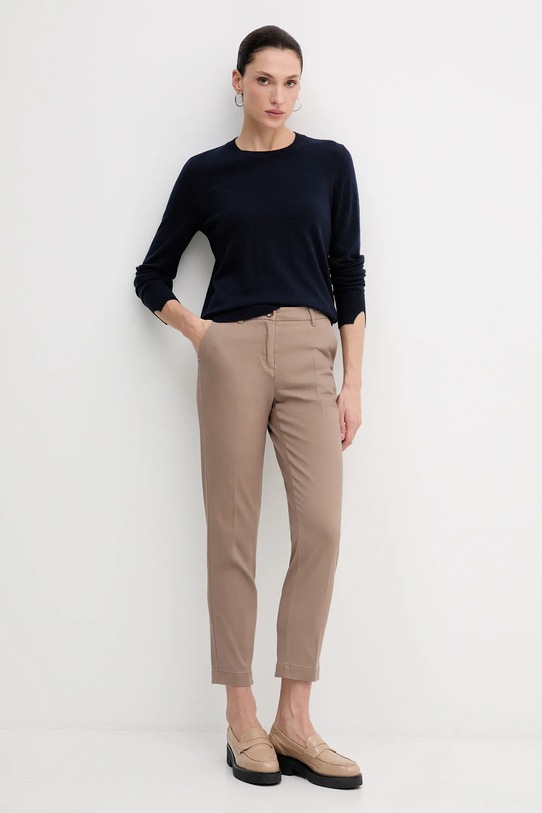 Sisley spodnie 48M855BK7 brązowy AW25