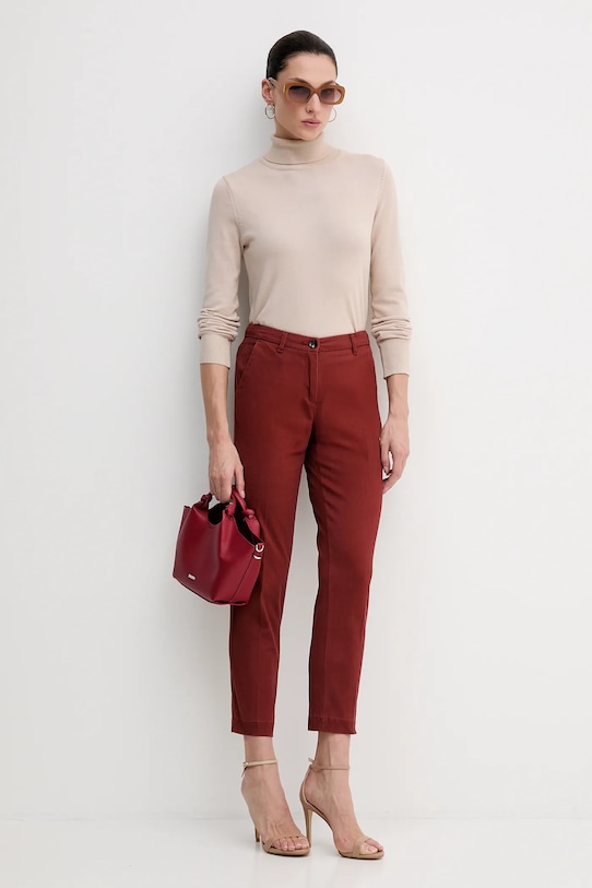 Sisley pantaloni 48M855BK7 rosu AW25