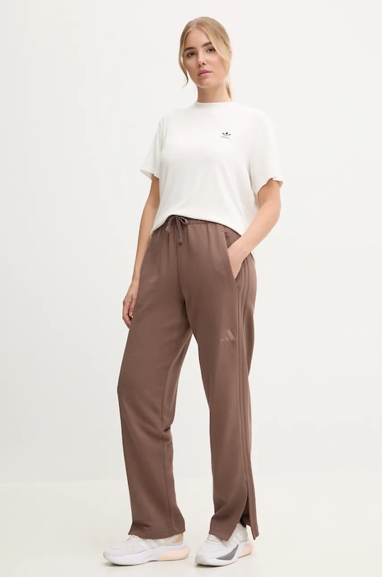 adidas pantaloni de trening din bumbac All SZN JI9107 maro AW24