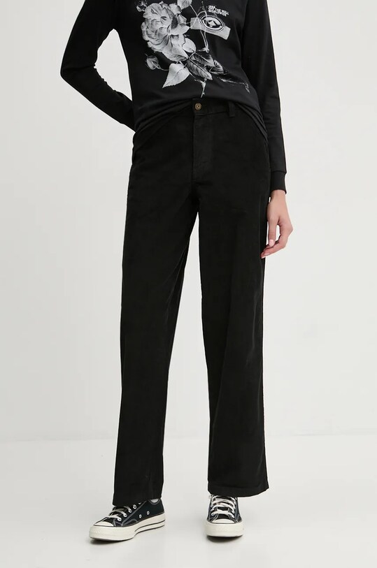 Dickies pantaloni de catifea cord CORDUROY CARPENTER drept negru DK0A863Z