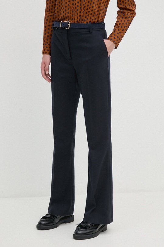 Hlače Tommy Hilfiger bez uzorka mornarsko plava WW0WW42953