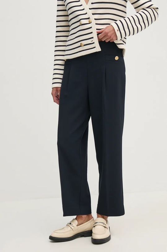 Nohavice Tommy Hilfiger s elastanom tmavomodrá WW0WW42957
