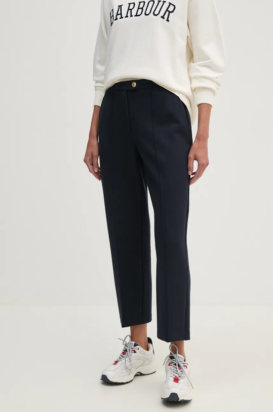 Hlače Tommy Hilfiger Z elastanom mornarsko modra WW0WW43477