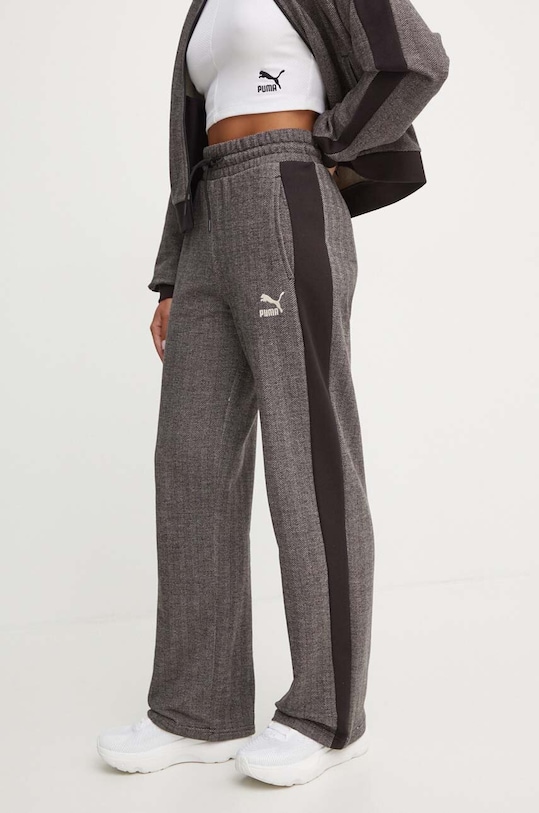 Puma spodnie bawełniane wzorzyste szary 626798