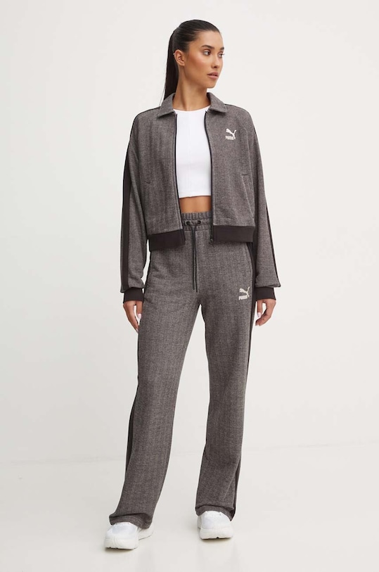 Puma spodnie bawełniane 626798 szary AW24