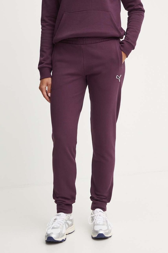 Puma spodnie dresowe bawełniane bawełna fioletowy 676805