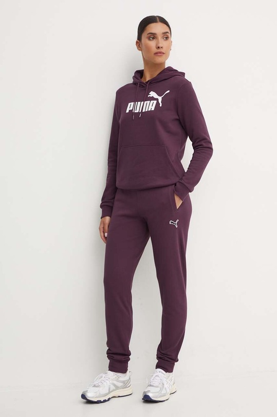 Puma spodnie dresowe bawełniane 676805 fioletowy AW24