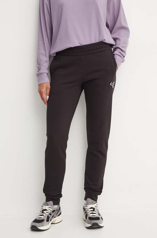 Puma spodnie dresowe bawełniane bawełna czarny 676805