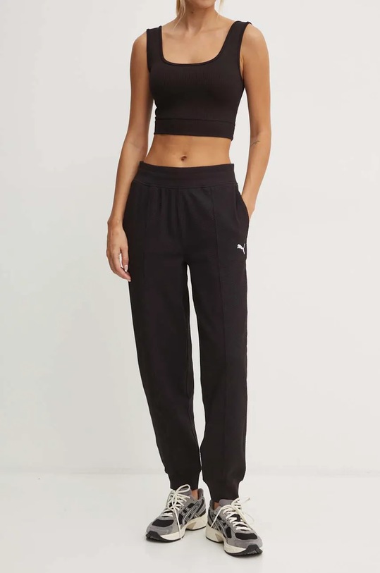 Puma pantaloni bumbac negru 681634