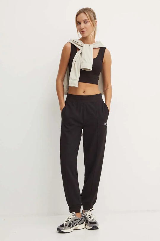 Puma pantaloni 681634 negru AW24