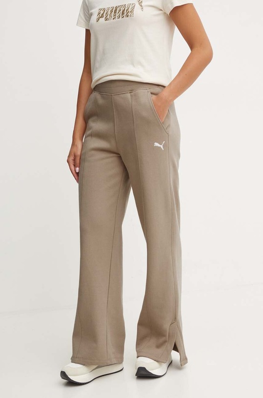 Puma spodnie dresowe bawełniane bawełna beżowy 682720