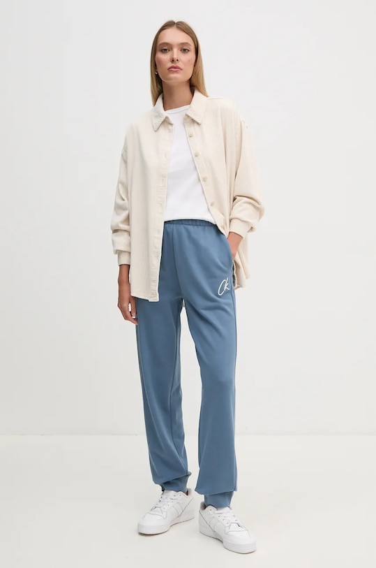 Pamučni donji dio trenirke Calvin Klein Jeans J20J224441 plava AW24